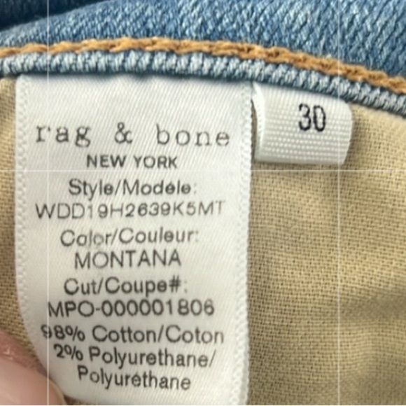 Rag & Bone Nina High Rise Ankle Skinny Jeans Denim Button Fly Size 30 Inseam 26 - Picture 15 of 16